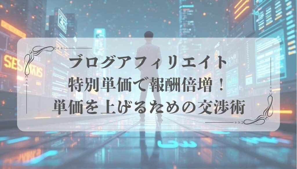 ブログアフィリエイト 特別単価で報酬倍増!単価を上げるための交渉術