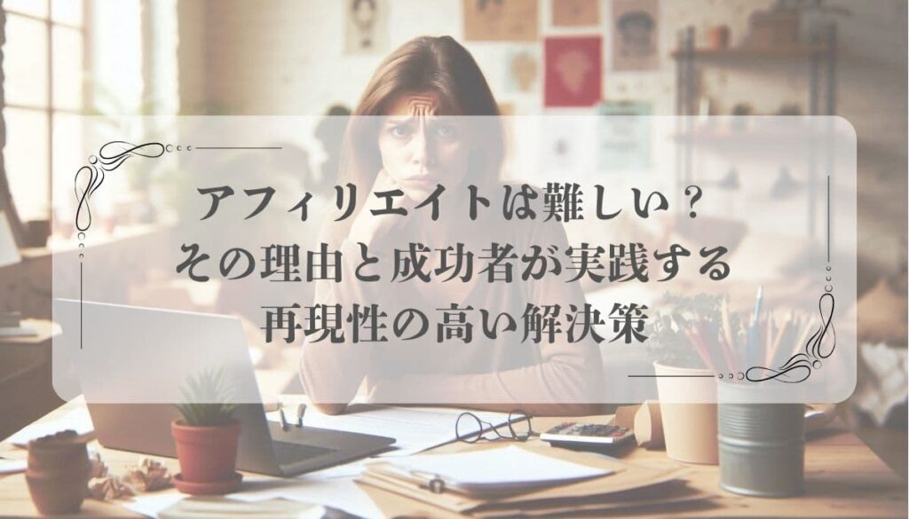 アフィリエイト 難しい